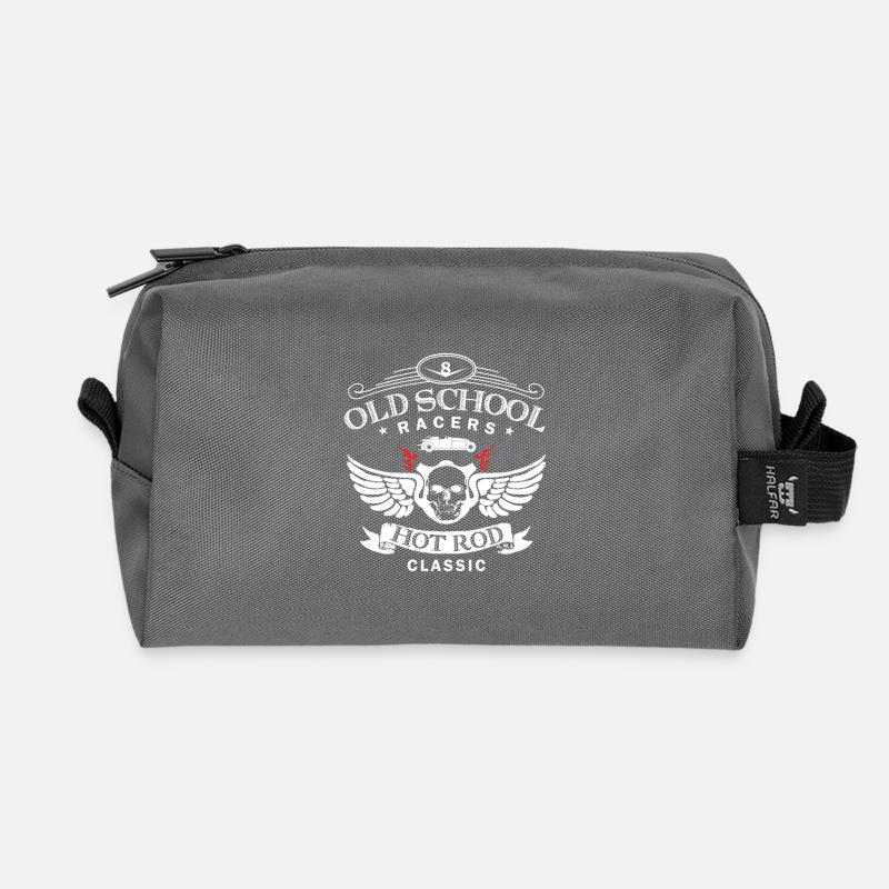 Oldschool Hot Rod Racing - Recycelte Kulturtasche - Anthrazit