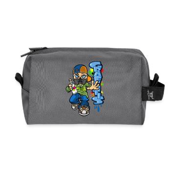 B-boy and graffiti - Trousse de toilette en tissu recyclé - anthracite - Devant