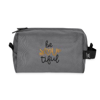 Motivational Design for Self-Confidence - Recycled Toiletry Zip Bag - anthracite - Front