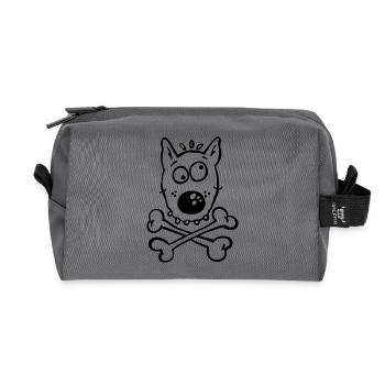 Piraten Hund - Recycelte Kulturtasche - Anthrazit - Vorne