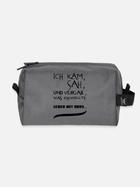 Leben mit ADHS Geschenk - Recycelte Kulturtasche - Anthrazit