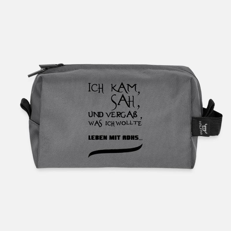 Leben mit ADHS Geschenk - Recycelte Kulturtasche - Anthrazit