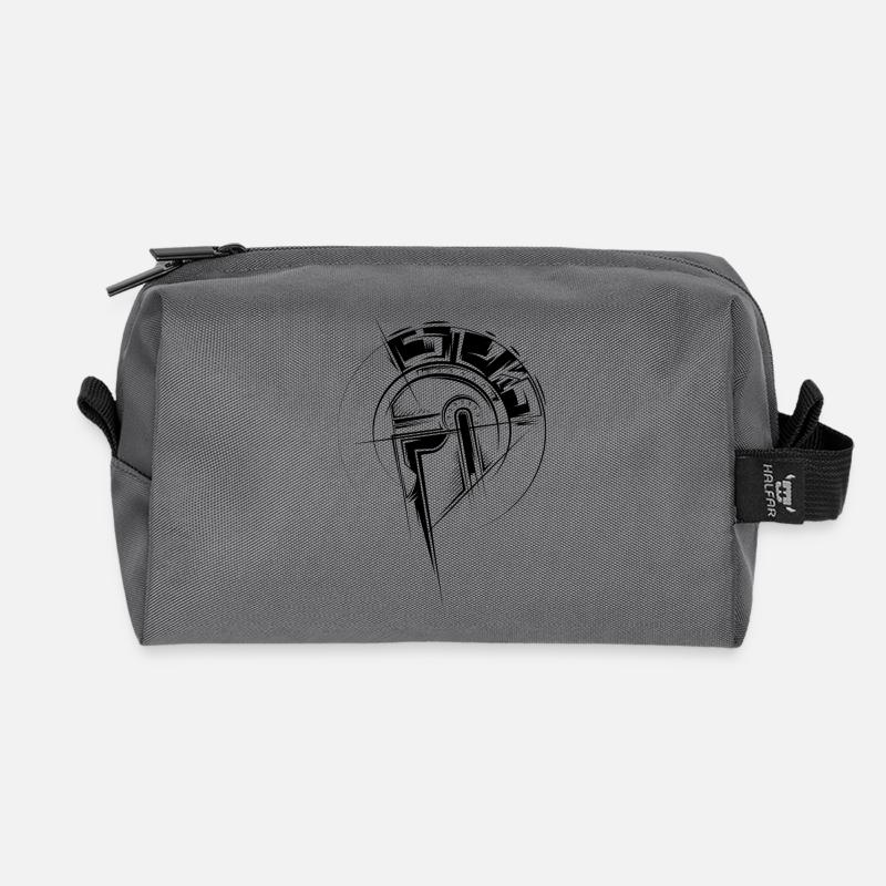 Gladiator Illustration Fighter Helm Römer Grafik - Recycelte Kulturtasche - Anthrazit