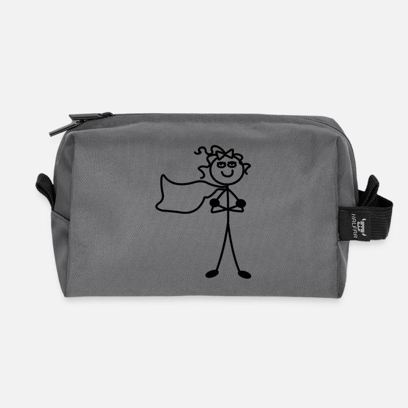 Super Mädchen mit Umhang - Recycelte Kulturtasche - Anthrazit