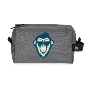 Cooler Affe mit Sonnenbrille - Recycelte Kulturtasche - Anthrazit - Vorne