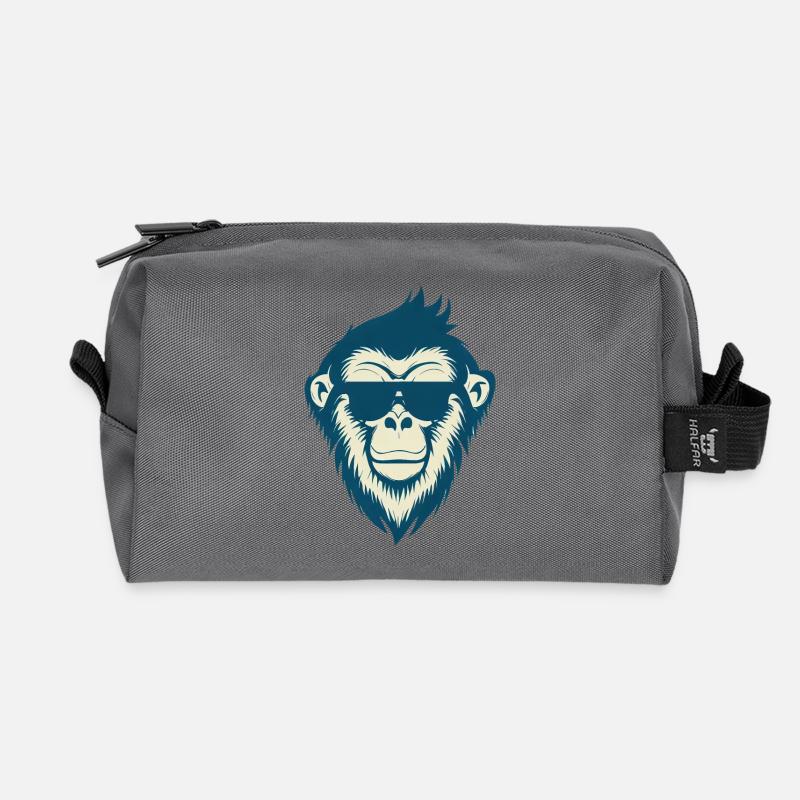 Cooler Affe mit Sonnenbrille - Recycelte Kulturtasche - Anthrazit
