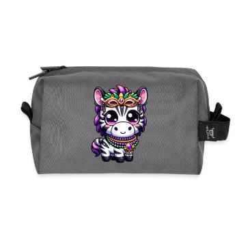 Mardi Gras Unicorn Cute Comic Kawaii - Recycled Toiletry Zip Bag - anthracite - Front