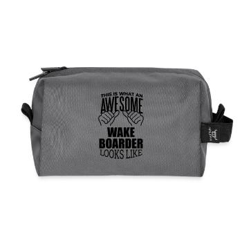 Wakeboarding - Recycled Toiletry Zip Bag - anthracite - Front