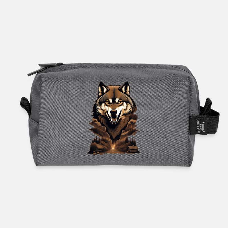WolfMountain - Recycled Toiletry Zip Bag - anthracite