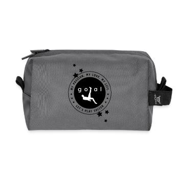 Passion pour le football - Trousse de toilette en tissu recyclé - anthracite - Devant
