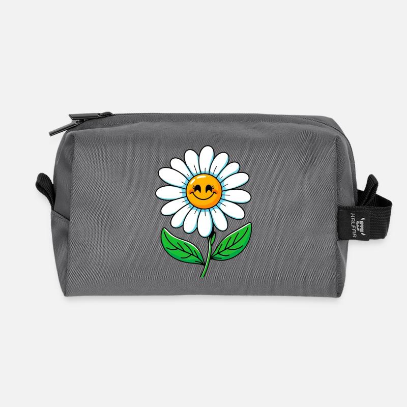 Daisy - Recycled Toiletry Zip Bag - anthracite