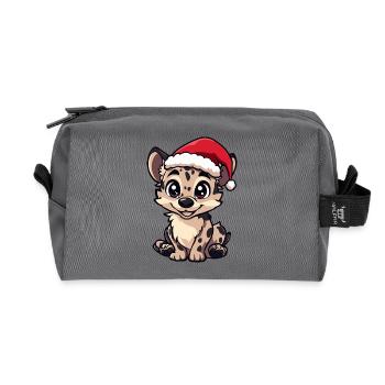 Hyäne Weihnachten - Recycelte Kulturtasche - Anthrazit - Vorne