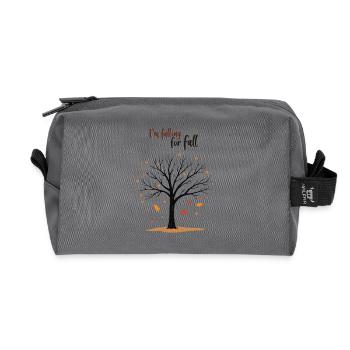 Kahler Baum „Herbstverliebt“ Humor - Recycelte Kulturtasche - Anthrazit - Vorne
