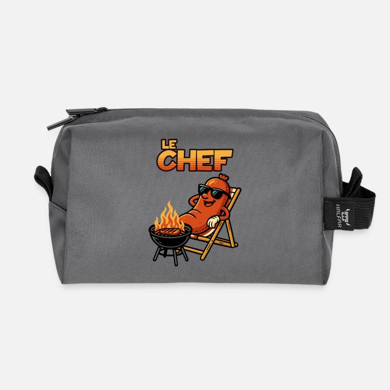 Le Chef: Grill master in retro style - Recycled Toiletry Zip Bag - anthracite