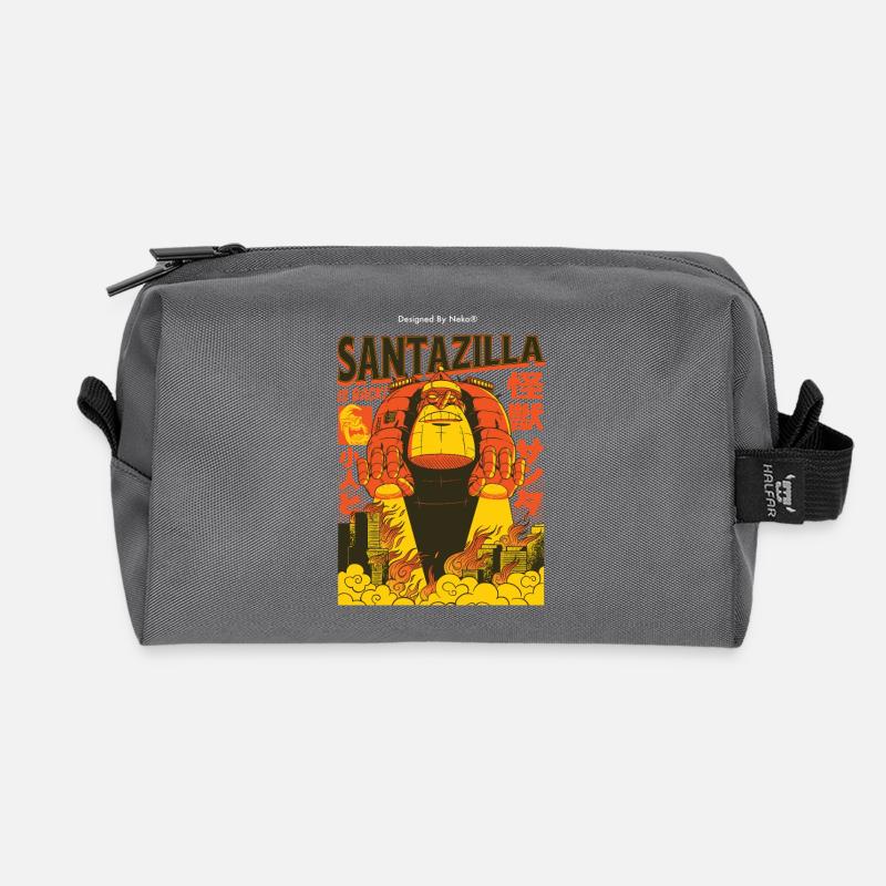 Riesiger Weihnachtsmann im Retro-Kaiju-Modus - Recycelte Kulturtasche - Anthrazit