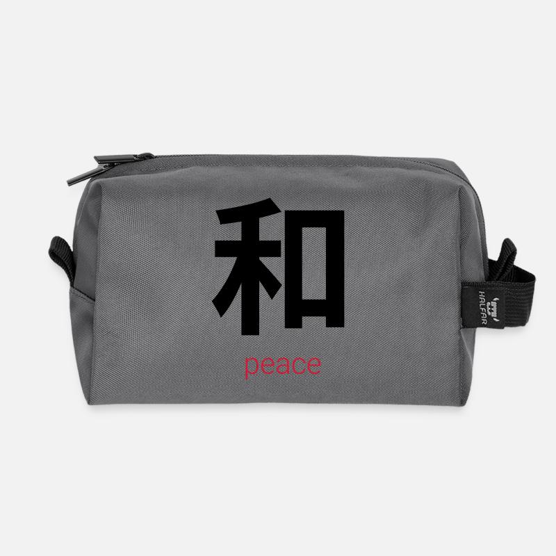 和 – Wa, Japanischer Frieden - Recycelte Kulturtasche - Anthrazit