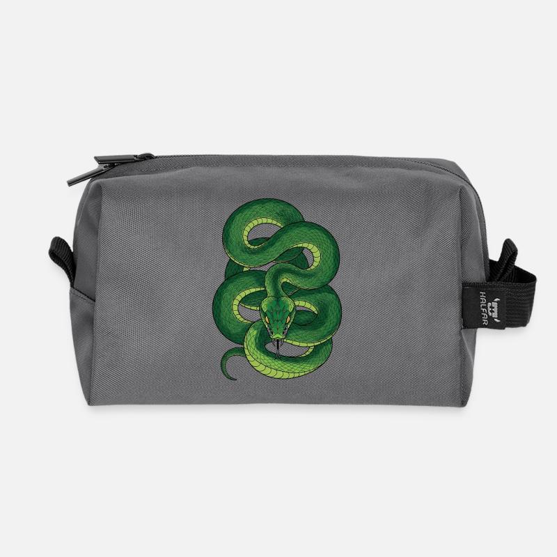 Schlange - Recycelte Kulturtasche - Anthrazit