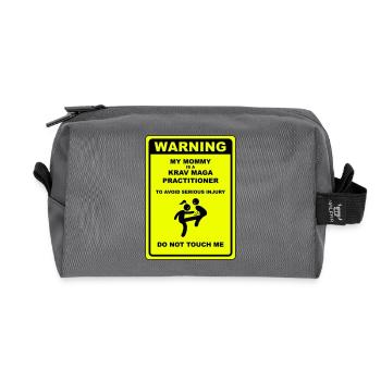 Warnung! Mama macht Krav Maga! - Recycelte Kulturtasche - Anthrazit - Vorne