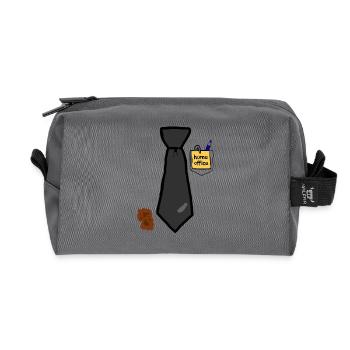 Home Office Fun Tie - Recycled Toiletry Zip Bag - anthracite - Front