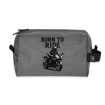 Born to Ride - Recycelte Kulturtasche - Anthrazit - Vorne
