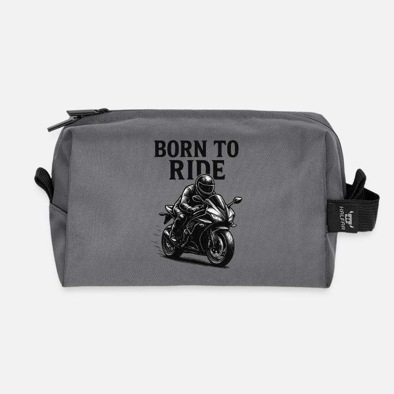 Born to Ride - Recycelte Kulturtasche - Anthrazit