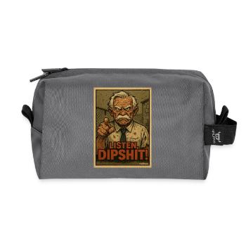 Listes, merde ! Papy cool - Trousse de toilette en tissu recyclé - anthracite - Devant