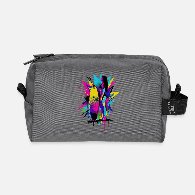 Neon_Surf_Explosion - Recycelte Kulturtasche - Anthrazit