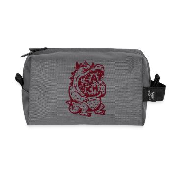 eat_the_rich - Trousse de toilette en tissu recyclé - anthracite - Devant