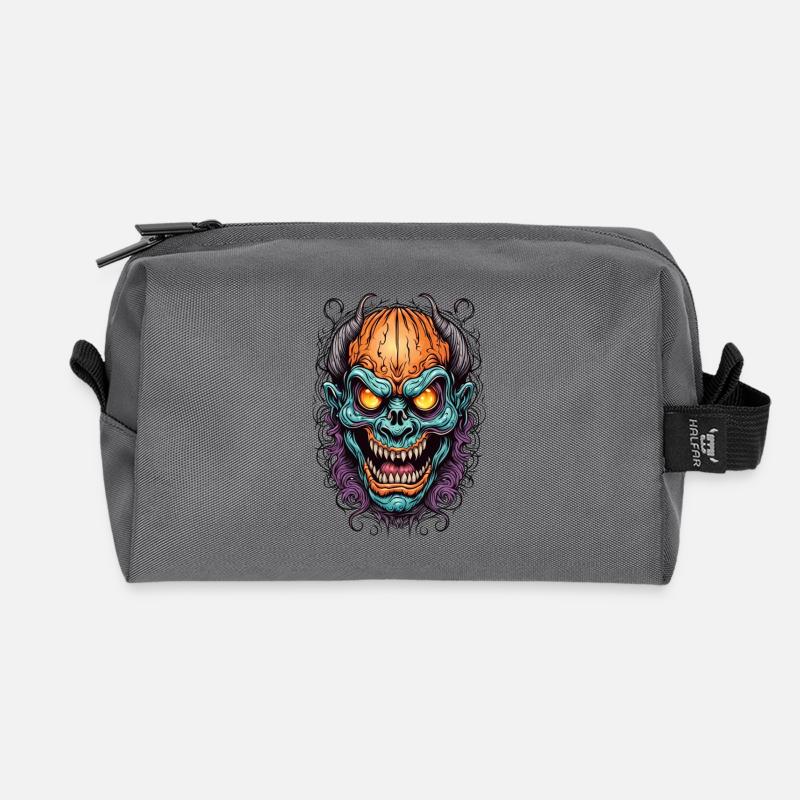 Dämonische Neonmaske - Recycelte Kulturtasche - Anthrazit
