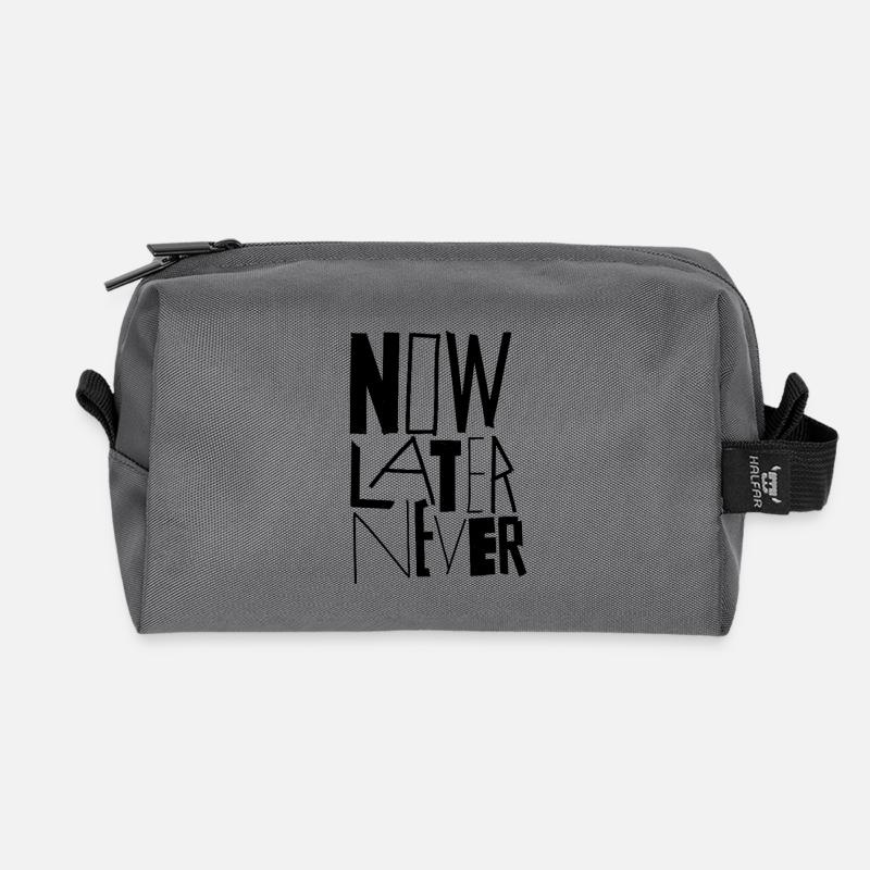 NOW LATER NEVER - Recycled Toiletry Zip Bag - anthracite