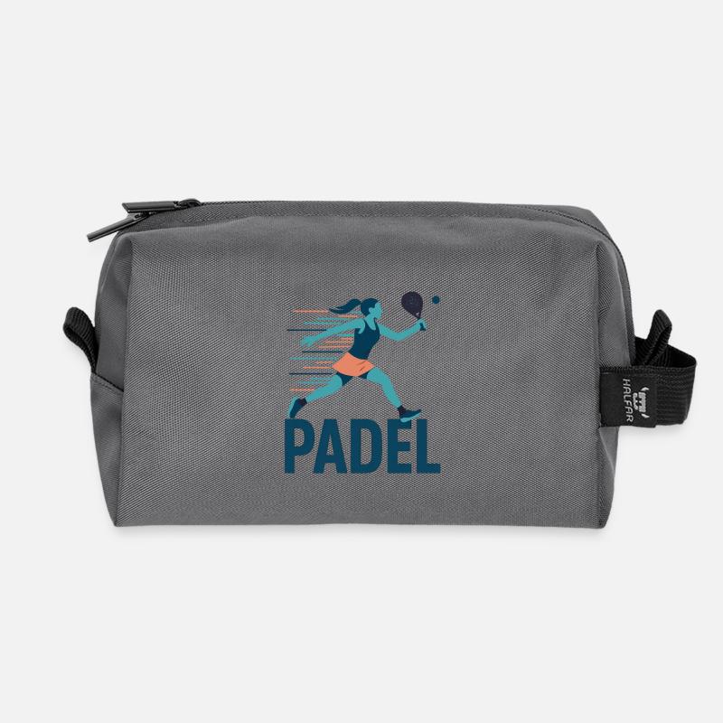 Padel Power Sprint Logo - Recycled Toiletry Zip Bag - anthracite