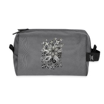 Spiralblumen Zauber - Recycelte Kulturtasche - Anthrazit - Vorne