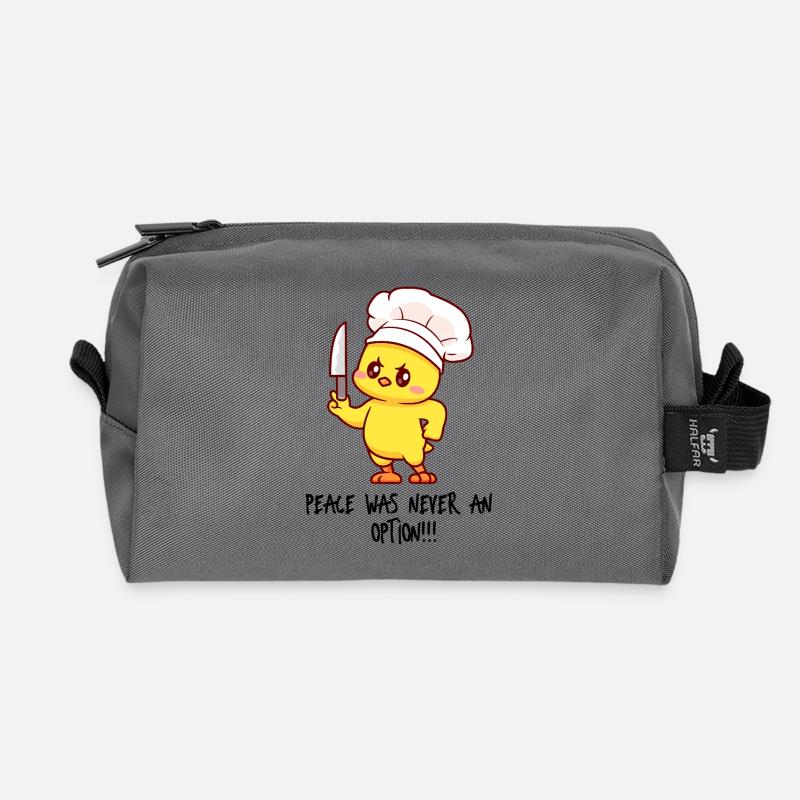 Chick Chef Slicer Charmer - Recycled Toiletry Zip Bag - anthracite