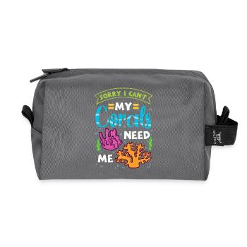 Sorry I Can't My Corals Need Me Reef Design - Recycled Toiletry Zip Bag - anthracite - Front