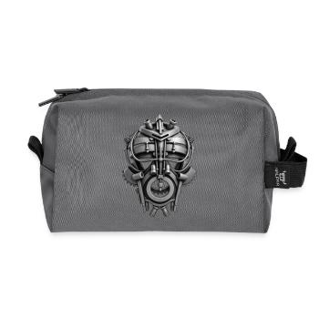 ROBOT MASK #1 - black & white - Recycled Toiletry Zip Bag - anthracite - Front