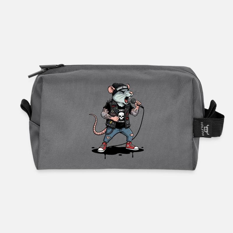 Punk Ratte Bühnenheld - Recycelte Kulturtasche - Anthrazit
