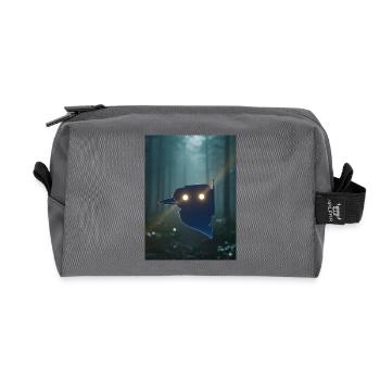 Night Forest Bird Silhouette Light Up - Recycled Toiletry Zip Bag - anthracite - Front