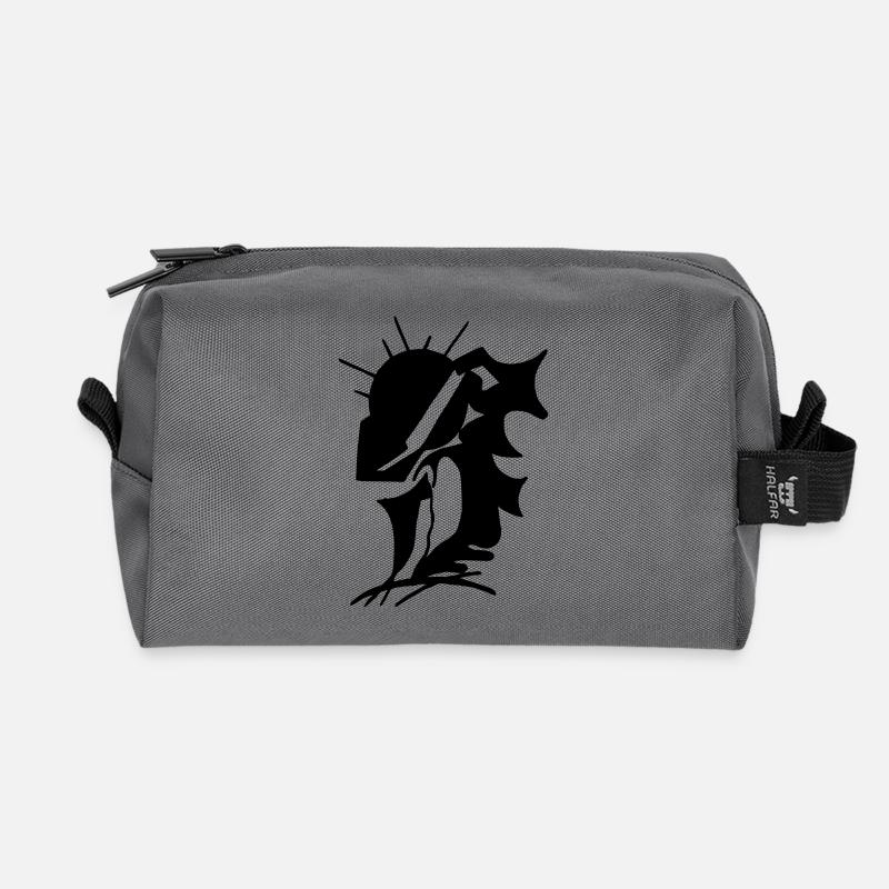 Schwarze Stille Minimaldesign - Recycelte Kulturtasche - Anthrazit