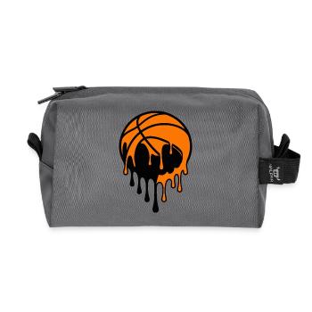 Dripping Basketball Street Art Design - Recycled Toiletry Zip Bag - anthracite - Front