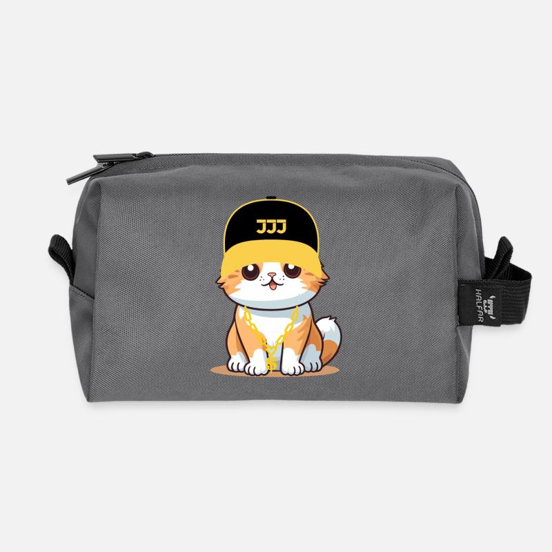 Swag-Katze – coole Katze - Recycelte Kulturtasche - Anthrazit