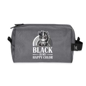 Le noir est ma licorne de couleur joyeuse - Trousse de toilette en tissu recyclé - anthracite - Devant