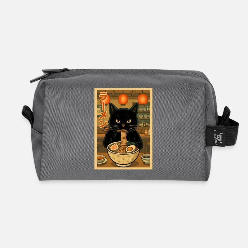 schwarz essen Katzen-Ramen-Bowl - Recycelte Kulturtasche - Anthrazit