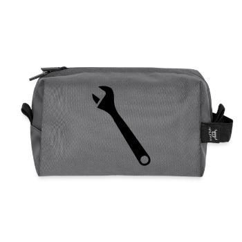 wrench - Recycled Toiletry Zip Bag - anthracite - Front