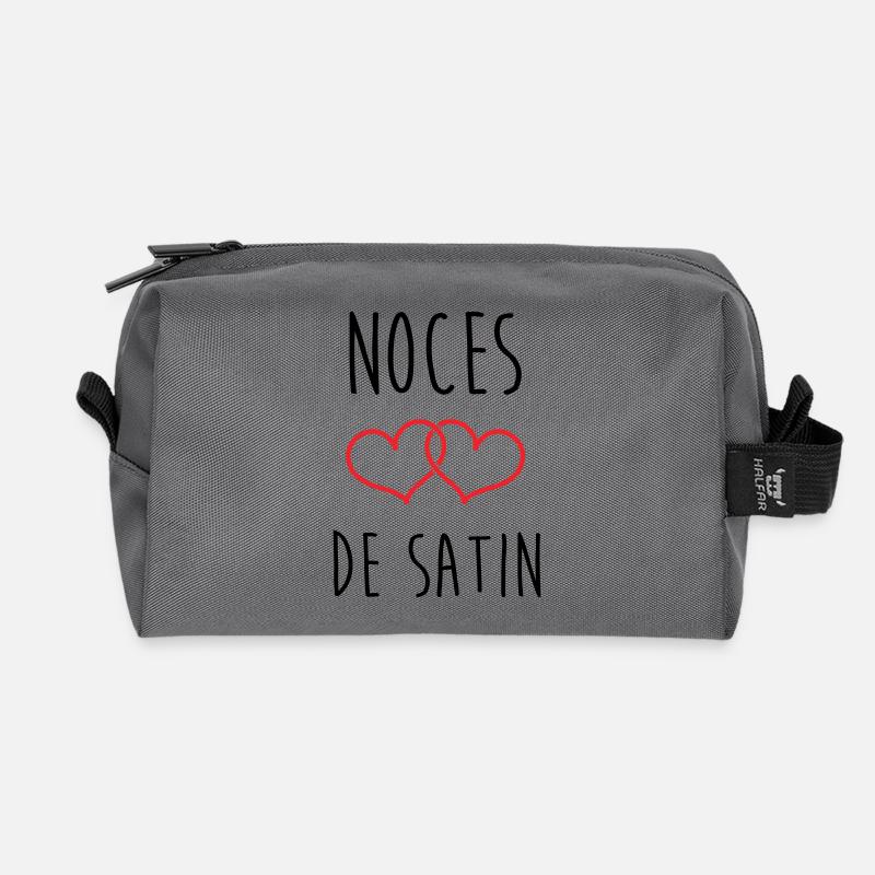 Satin-Hochzeit 24 Jahre Liebe - Recycelte Kulturtasche - Anthrazit