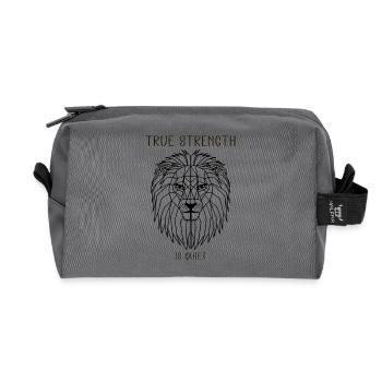true strength is quiet - Recycled Toiletry Zip Bag - anthracite - Front