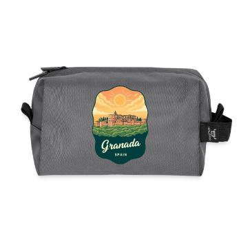 Granada Alhambra Palac Retro Sonnenuntergangsabzeichen - Recycelte Kulturtasche - Anthrazit - Vorne