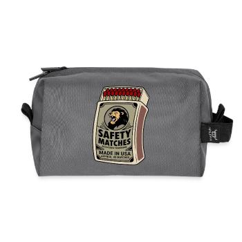 Lion Safety Matches Vintage-Schachtel - Recycelte Kulturtasche - Anthrazit - Vorne