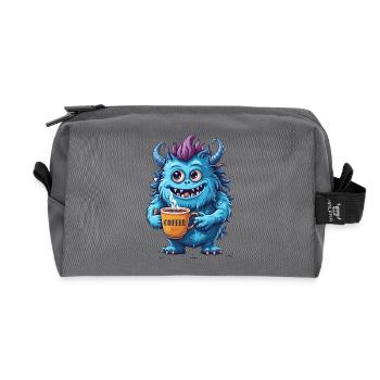 Kaffeemonster  - Koffein Zombie - Morgenmuffel - Recycelte Kulturtasche - Anthrazit - Vorne