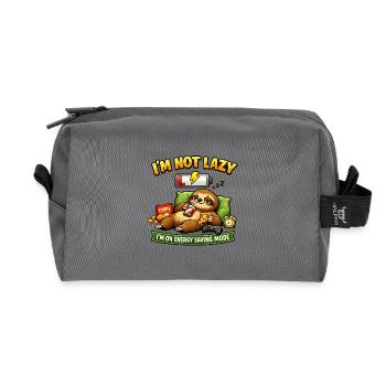 I'm Not Lazy Low Power Mode - Recycled Toiletry Zip Bag - anthracite - Front