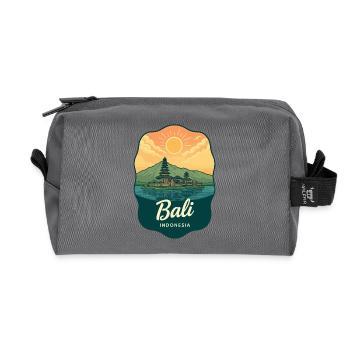 Bali Temple Vintage Sunset Reiseabzeichen - Recycelte Kulturtasche - Anthrazit - Vorne